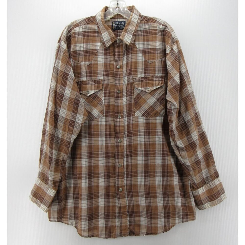 VINTAGE Dee Cee Rangers Shirt XL Western Pearl Snap 70s Cowboy Rodeo